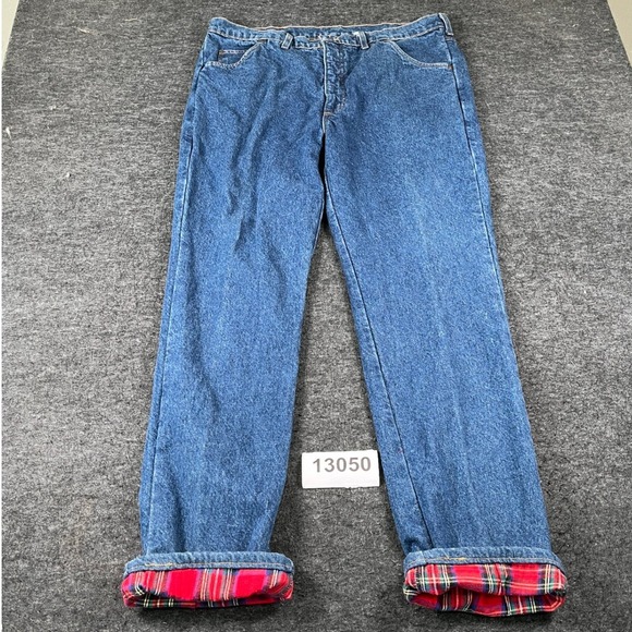 Lands' End Other - Lands End Flannel Lined Jeans Mens 40 Blue Excellent Vintage Made in USA